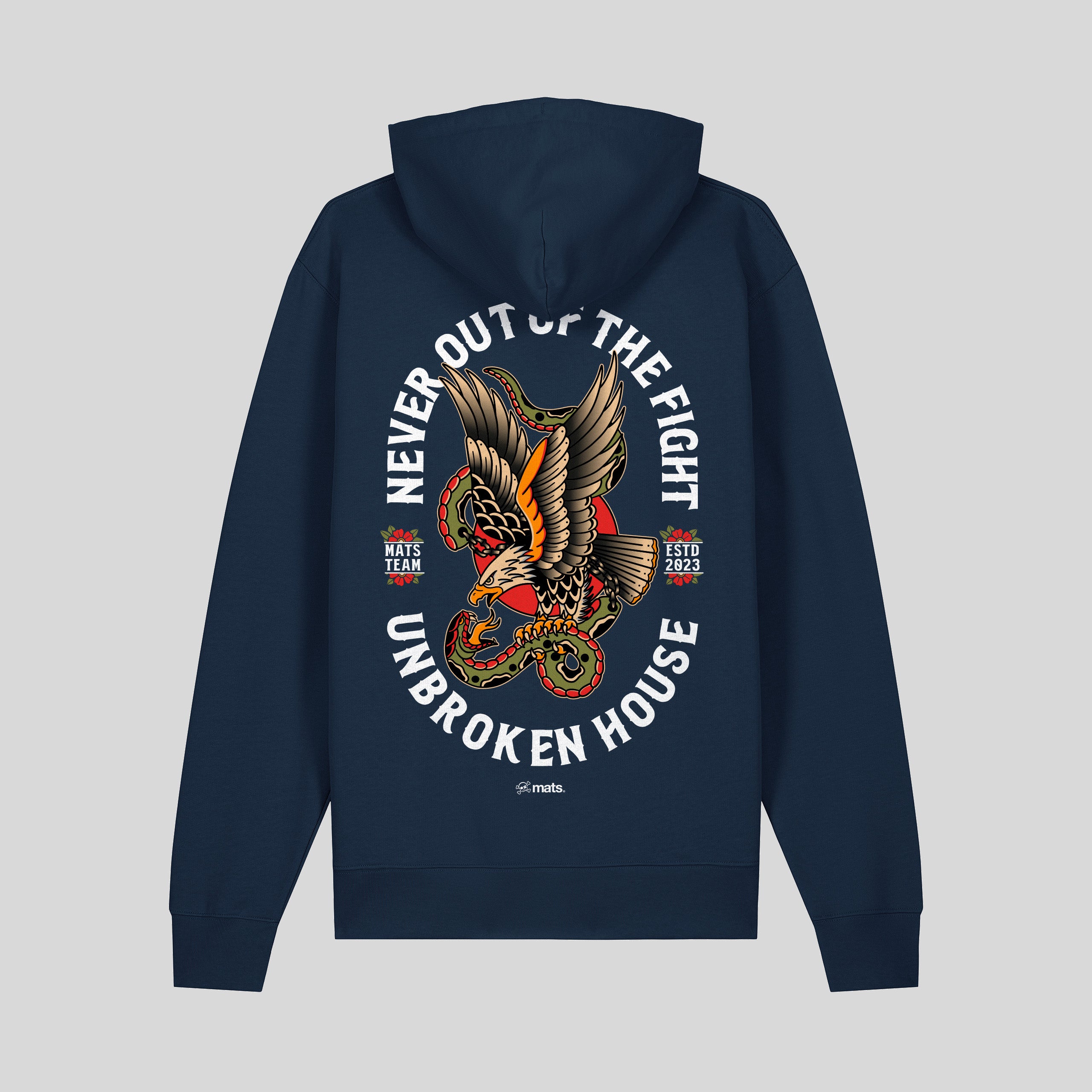 UNBROKEN HOUSE - NEVER  OUT OF THE FIGHT - HOODIE