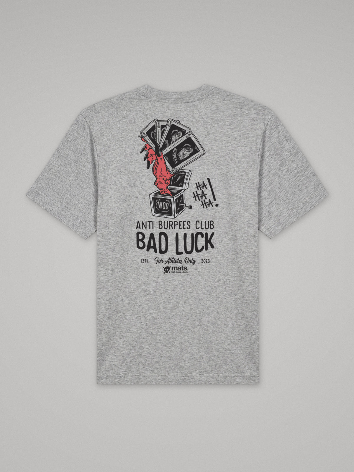 Anti Burpees Club - Bad Luck - Oversize · Gris · plano · espalda