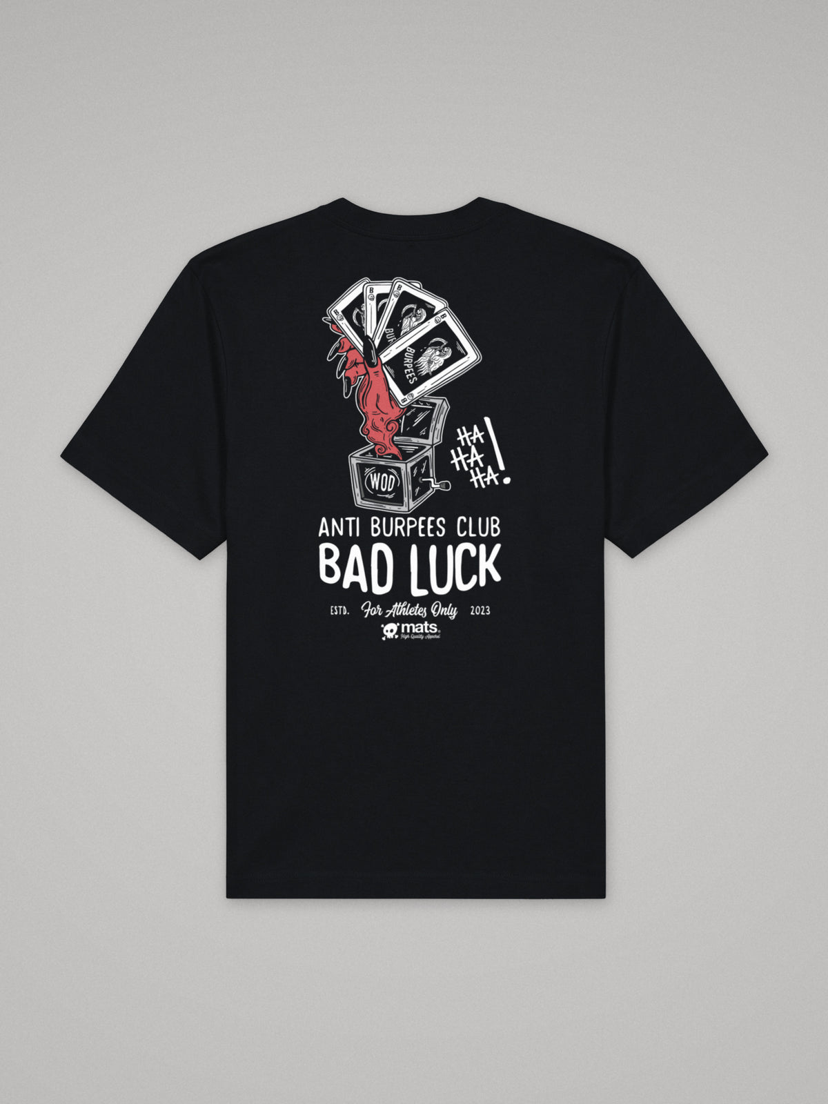 Anti Burpees Club - Bad Luck - Oversize · Negro · plano · espalda