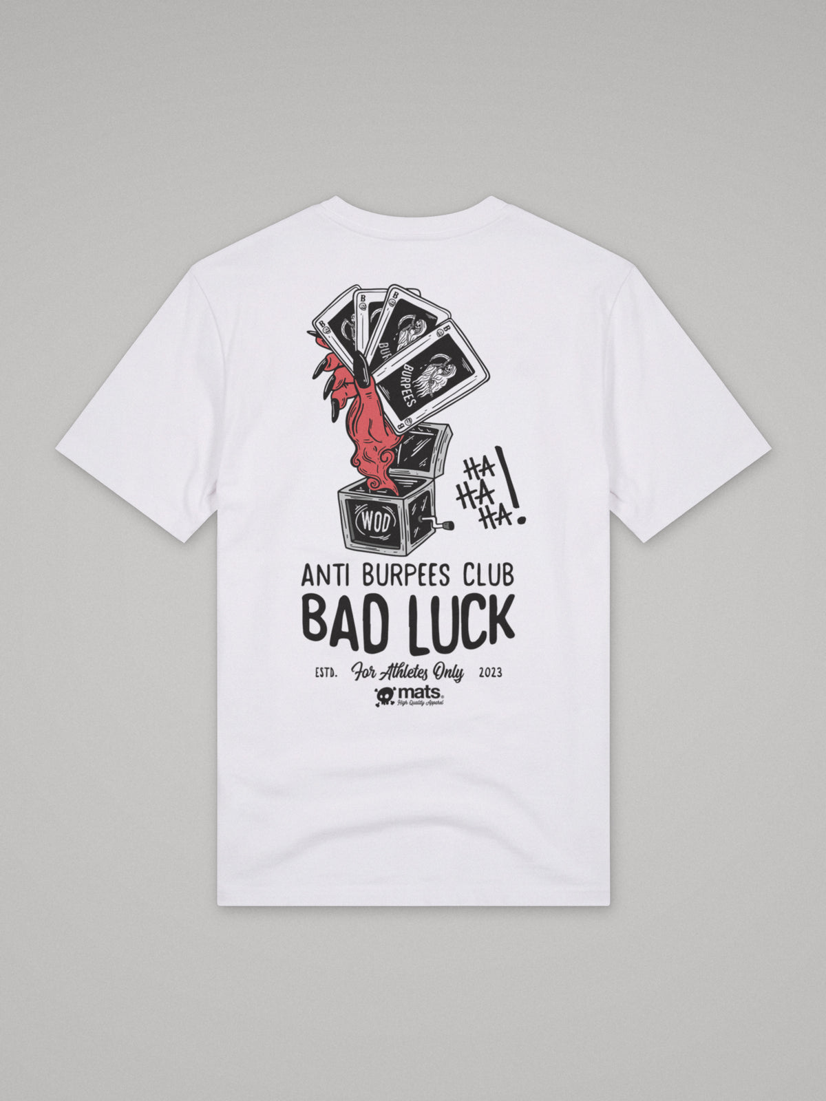 Anti Burpees Club - Bad Luck - Regular Fit · Blanco · plano · espalda