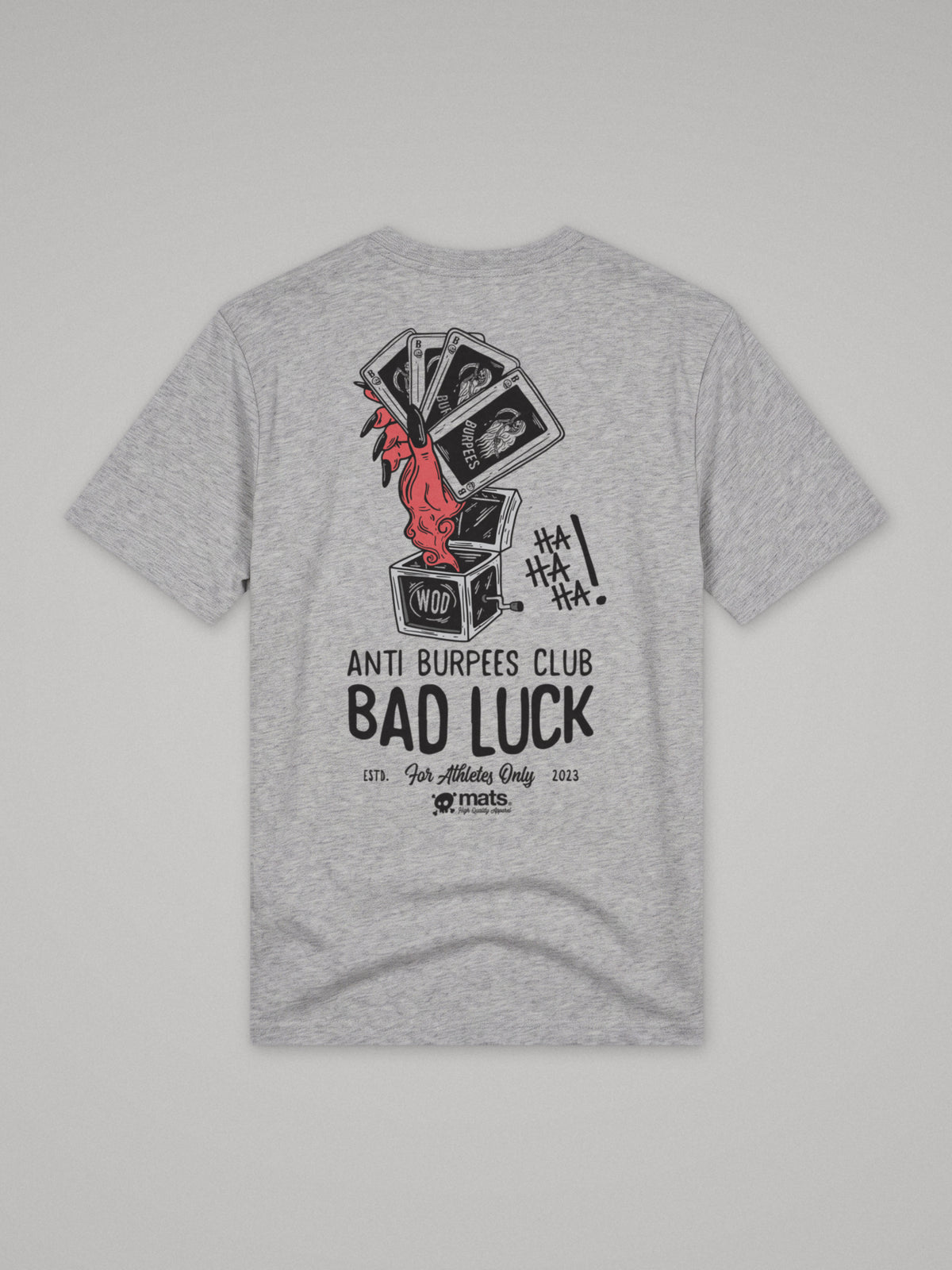 Anti Burpees Club - Bad Luck - Regular Fit · Gris · plano · espalda