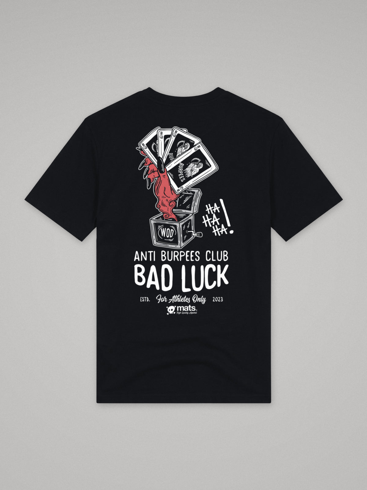 Anti Burpees Club - Bad Luck - Regular Fit · Negro · plano · espalda