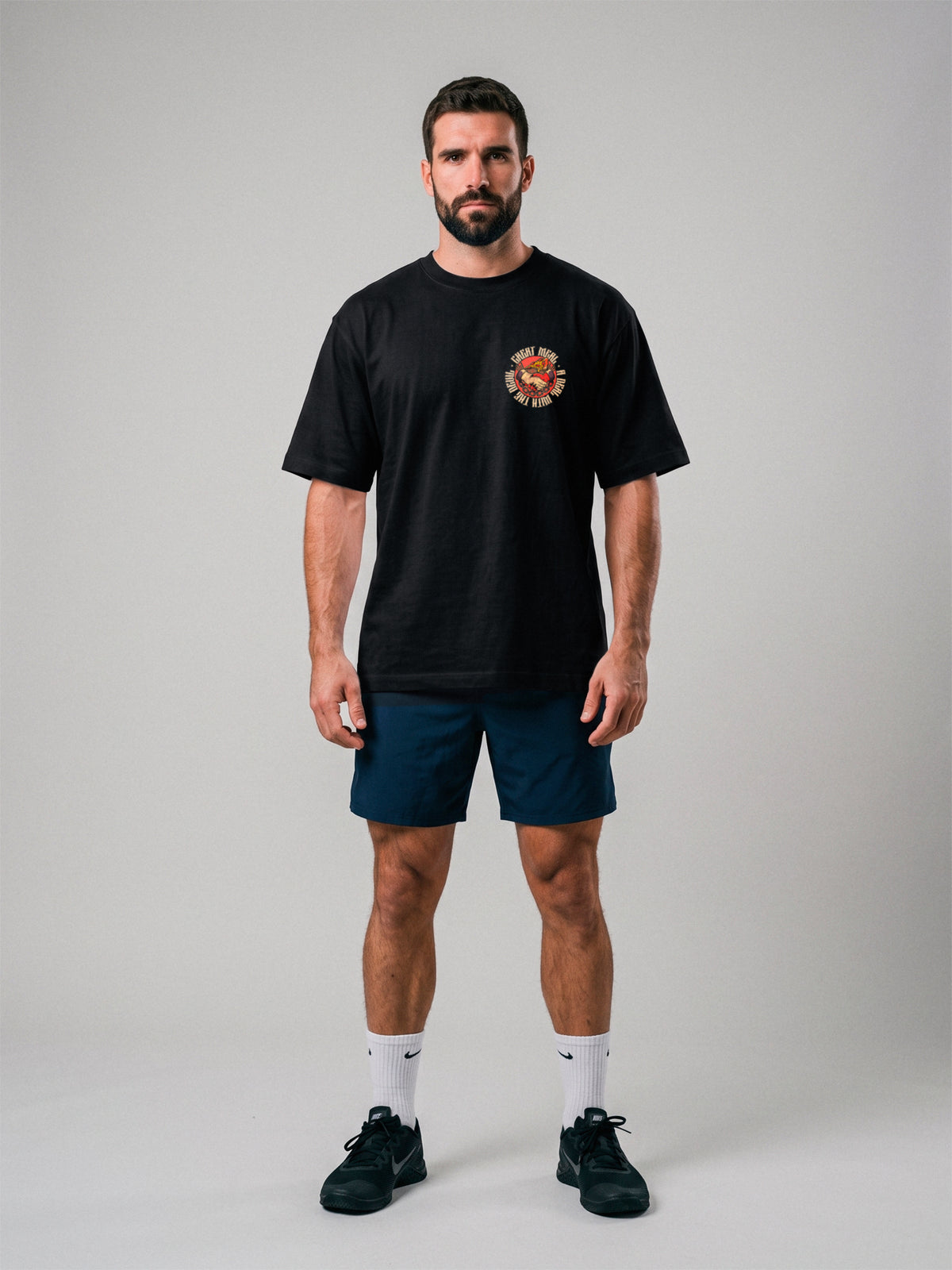 Cheat Meal - Oversize · Negro · modelo chico · frente