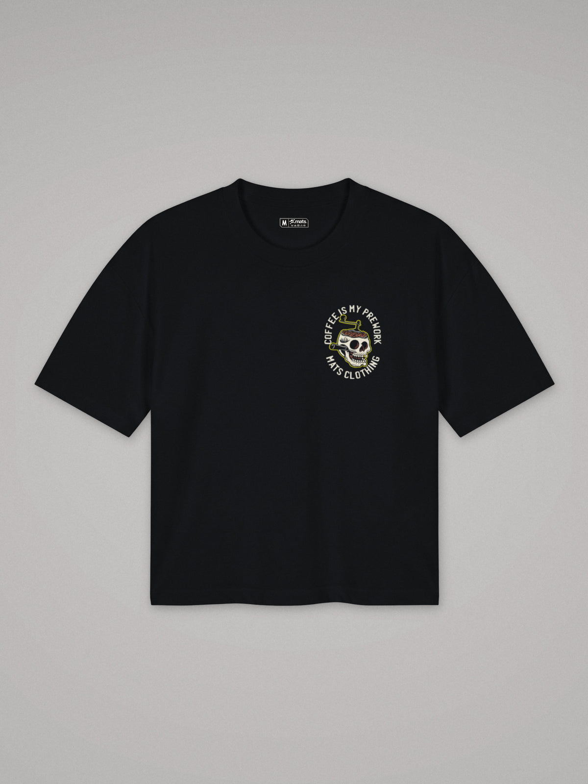 Coffee Is My Prework - Boxy Fit · Negro · plano · frente