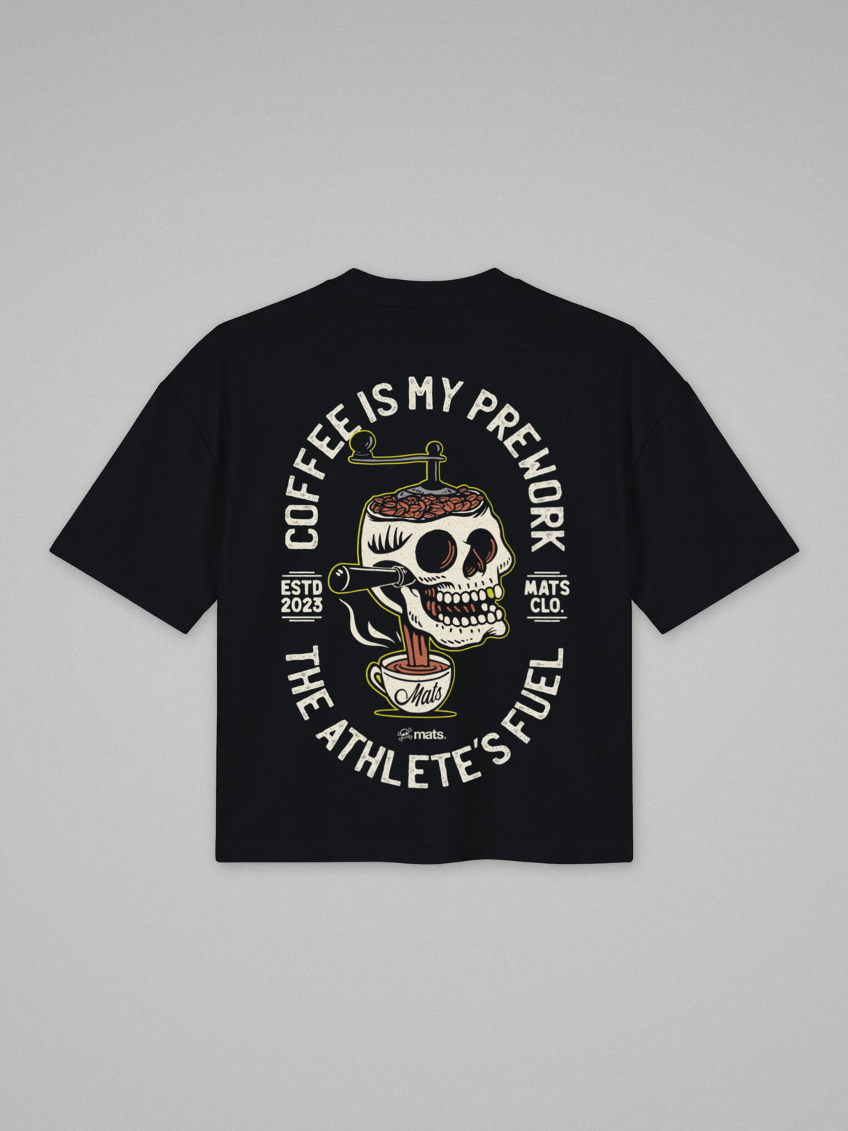 Coffee Is My Prework - Boxy Fit · Negro · plano · espalda