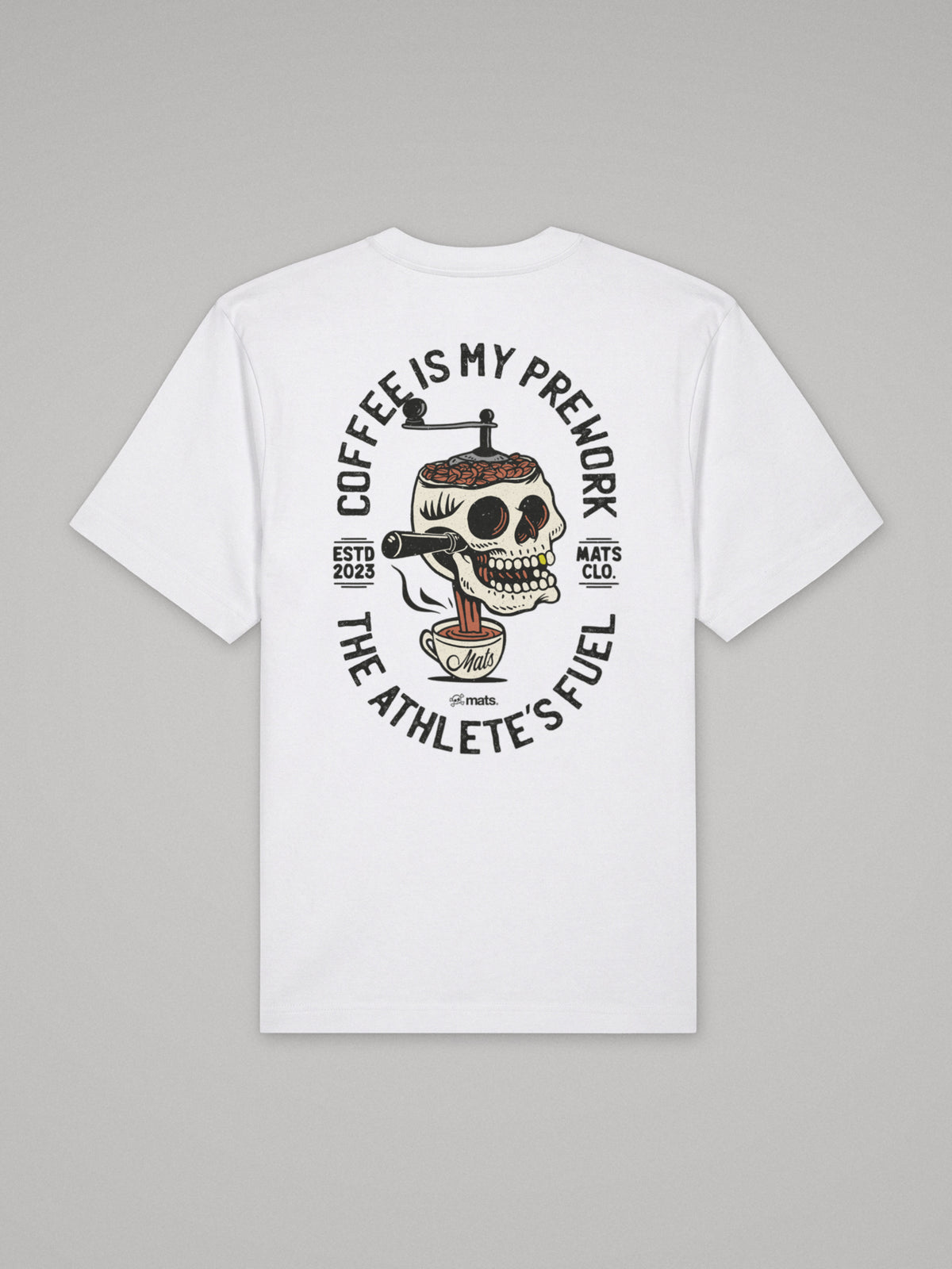 Coffee Is My Prework - Oversize · Blanco · plano · espalda