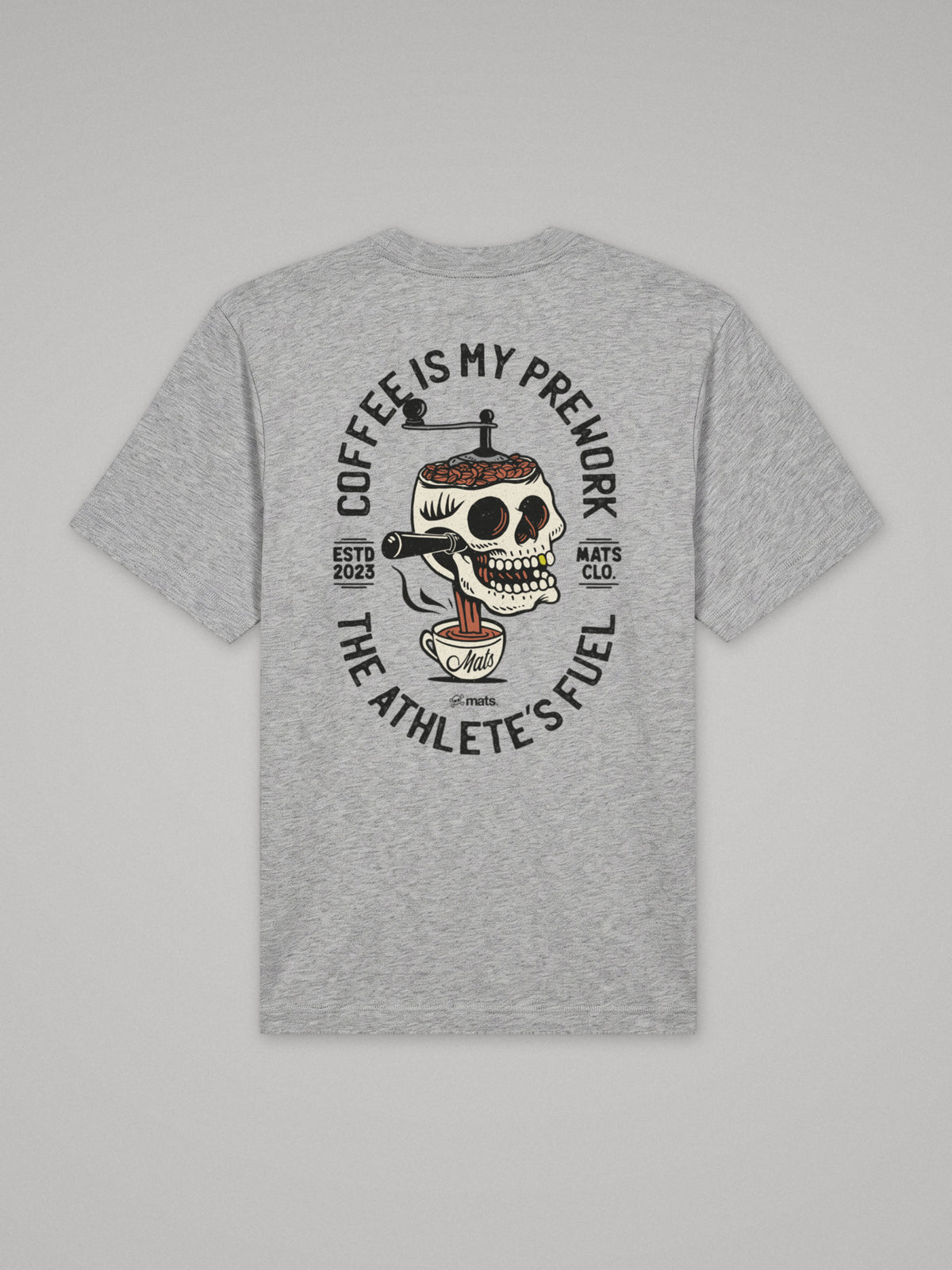 Coffee Is My Prework - Oversize · Gris · plano · espalda