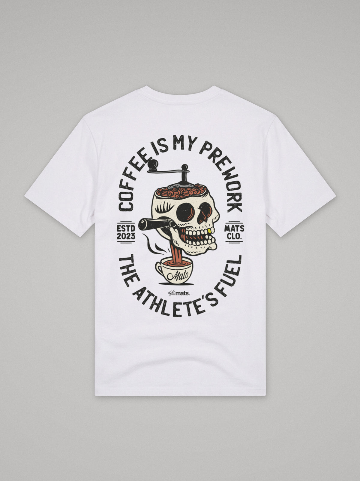 Coffee Is My Prework - Regular Fit · Blanco · plano · espalda