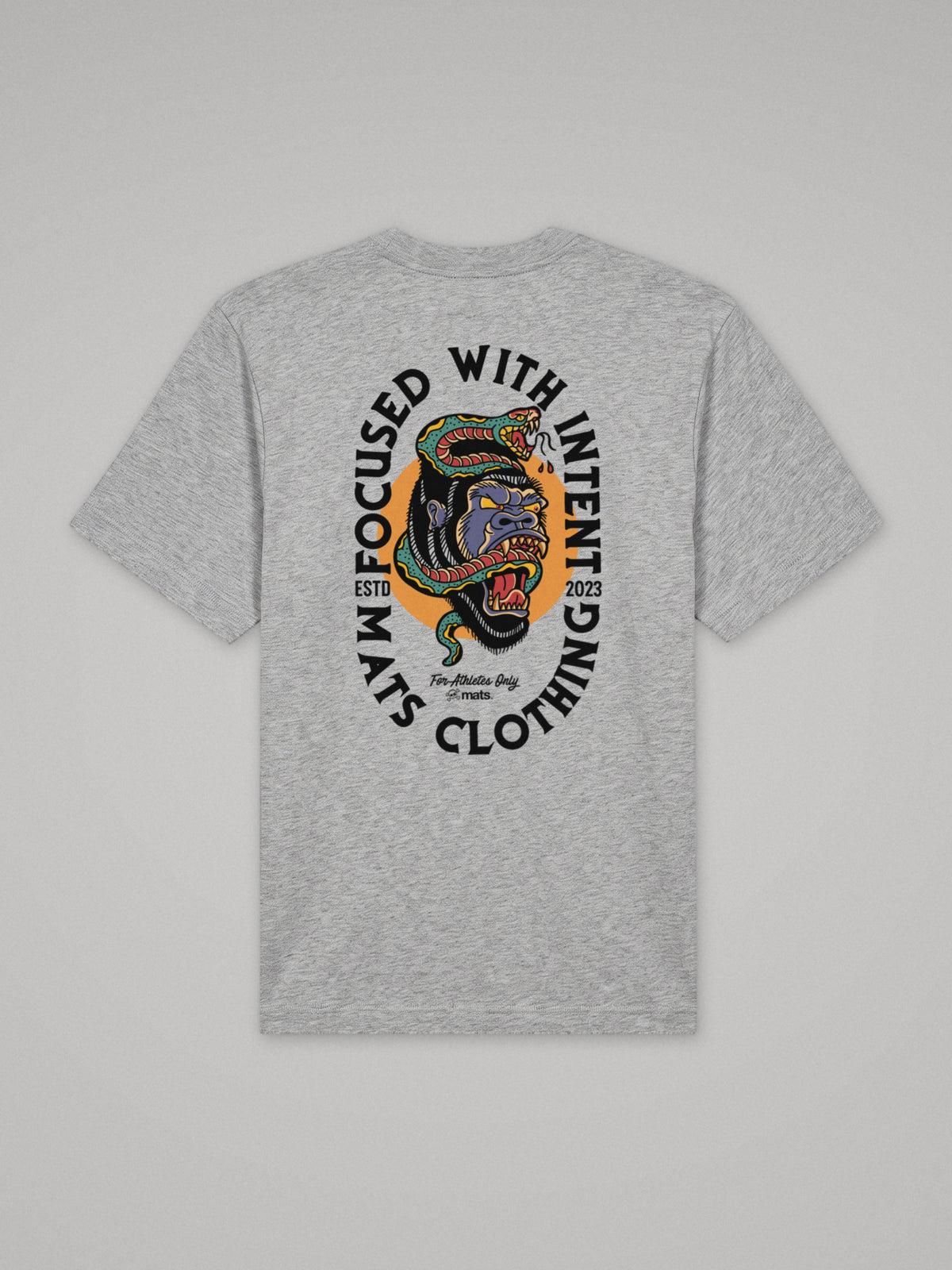 Focused With Intent - Oversize · Gris · plano · espalda