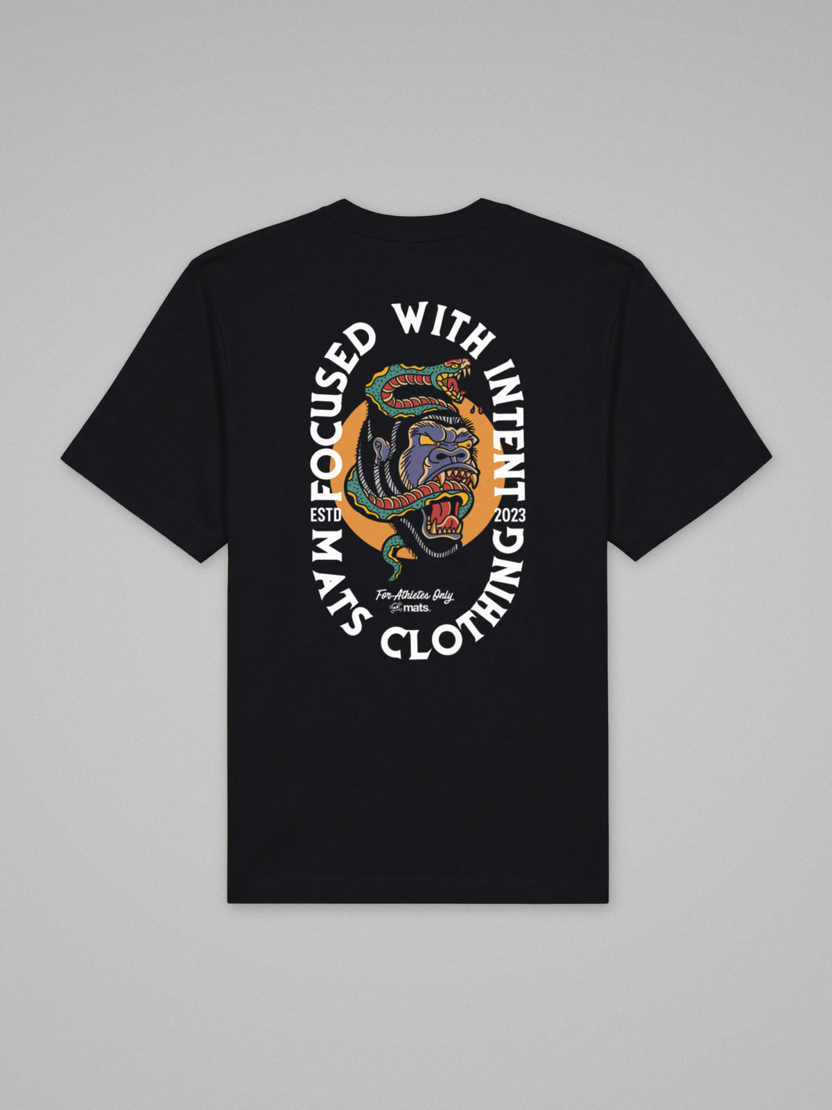 Focused With Intent - Oversize · Negro · plano · espalda