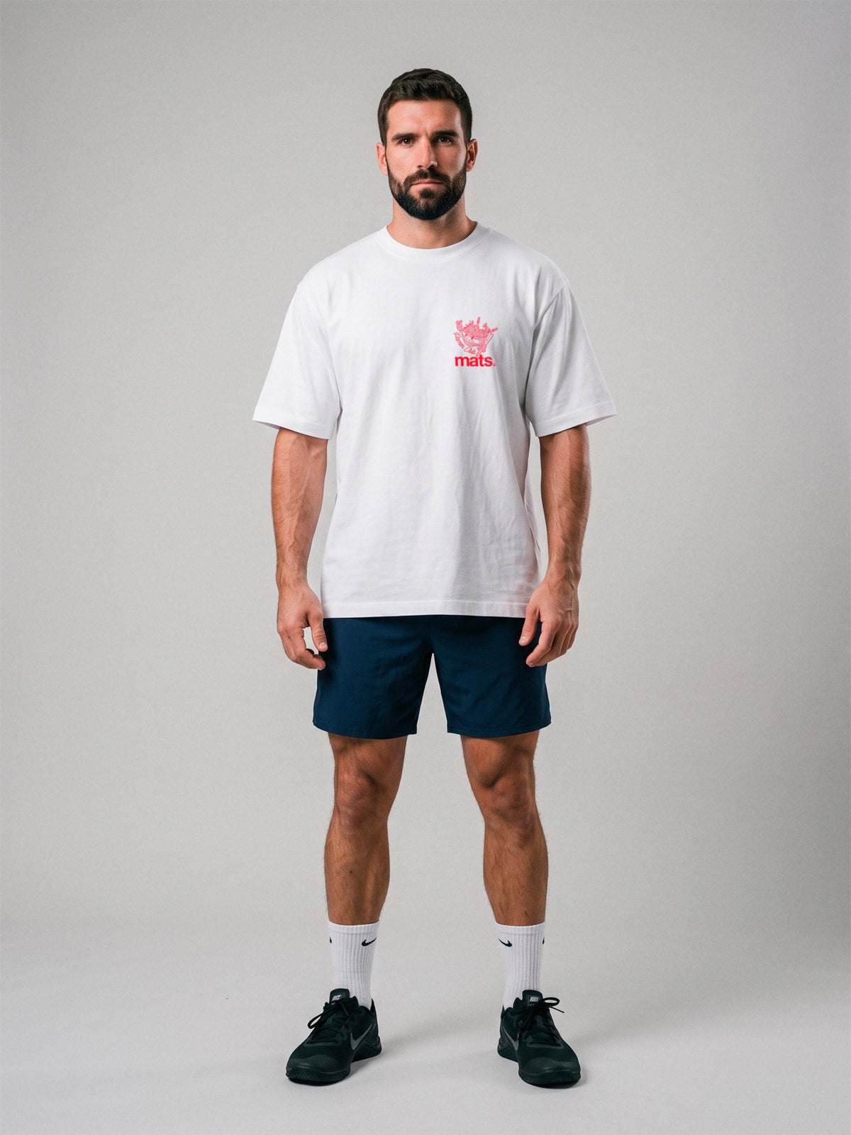 Iron Ramen Club - Oversize · Blanco · modelo chico · frente