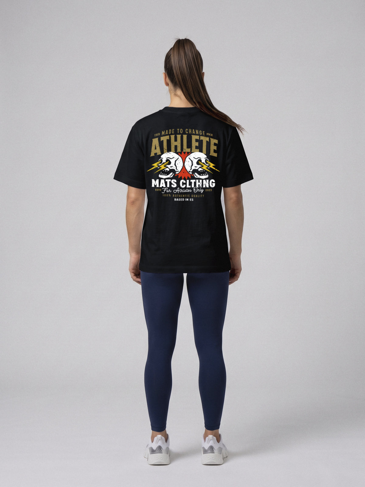 Mats Athlete - Made To Change - Oversize · Negro · modelo chica · espalda