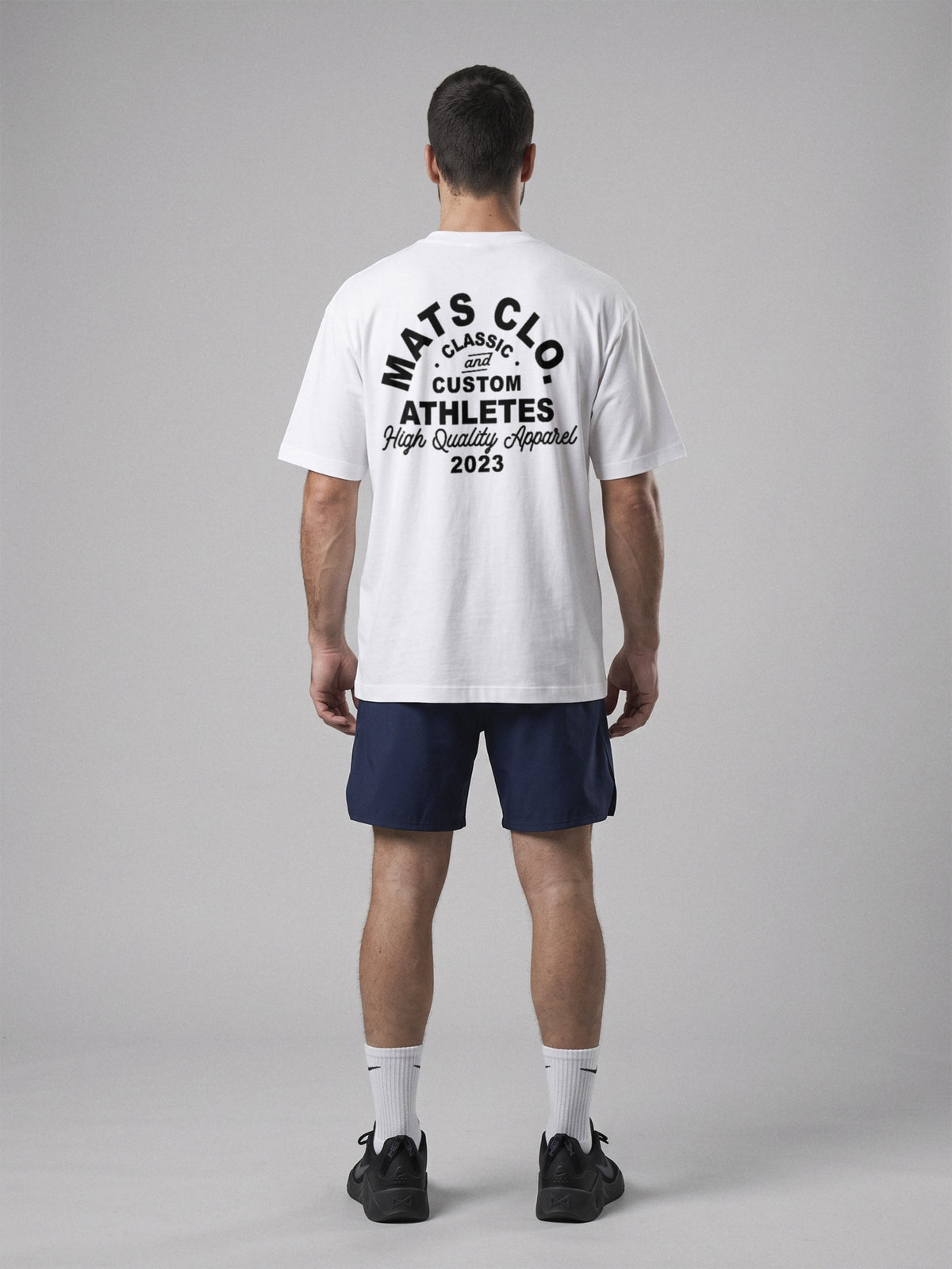 Mats Clo Lettering - Oversize · Blanco · modelo chico · espalda