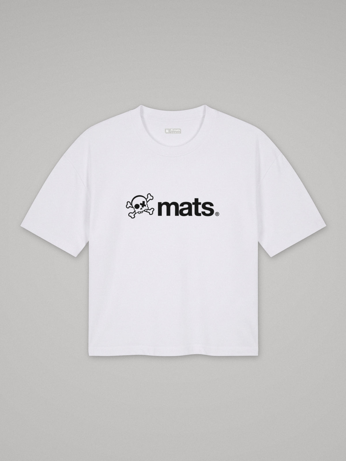 Mats Logo - Boxy Fit · Blanco · plano · frente
