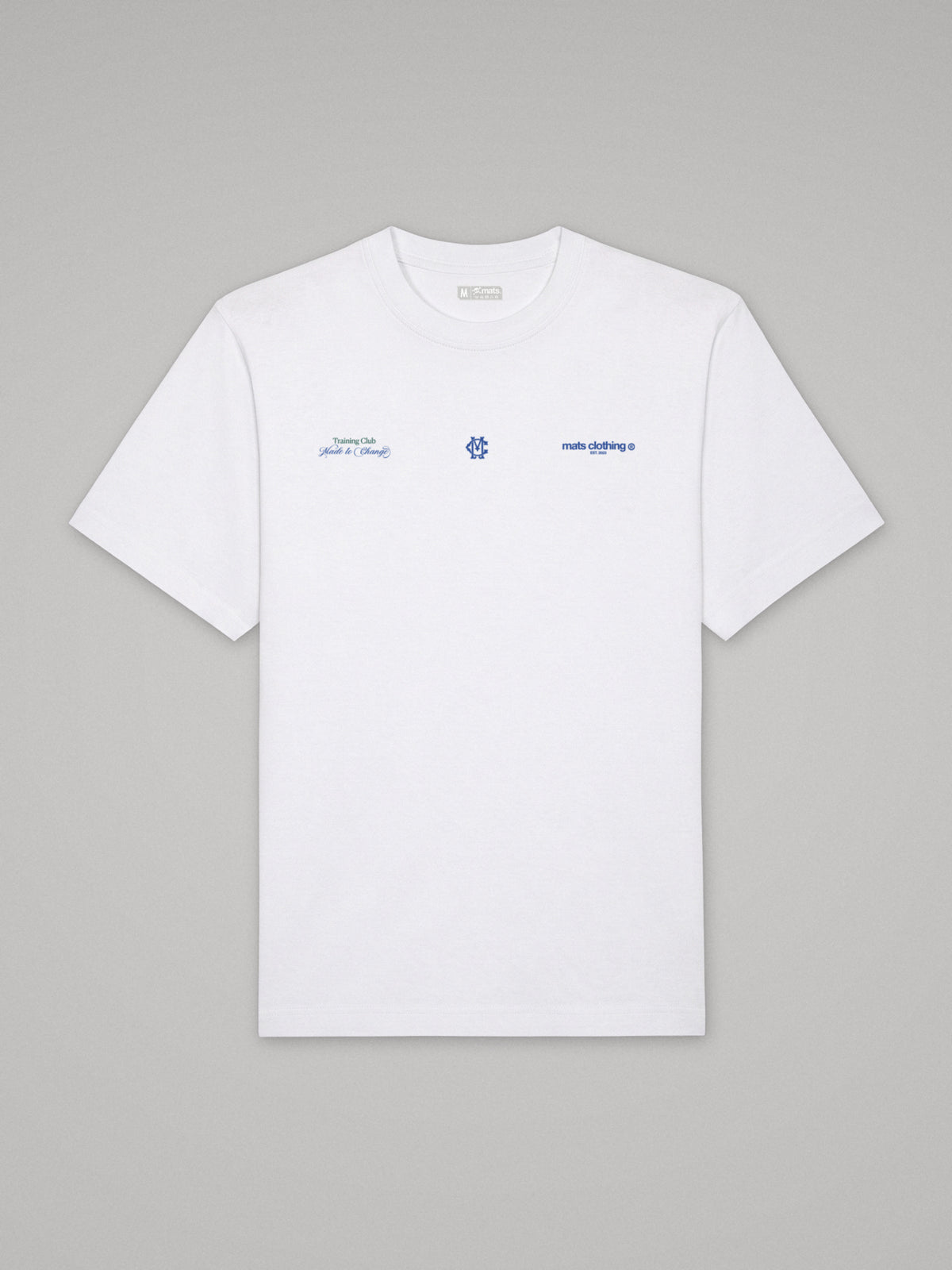 Mats Training Club - Oversize · Blanco · plano · frente