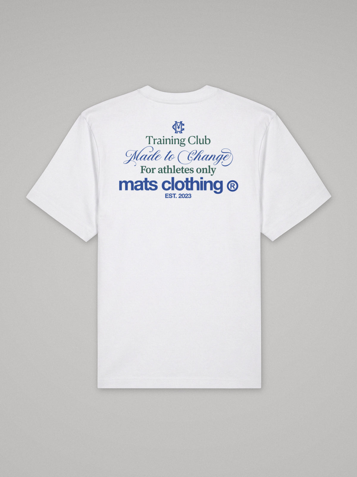 Mats Training Club - Oversize · Blanco · plano · espalda