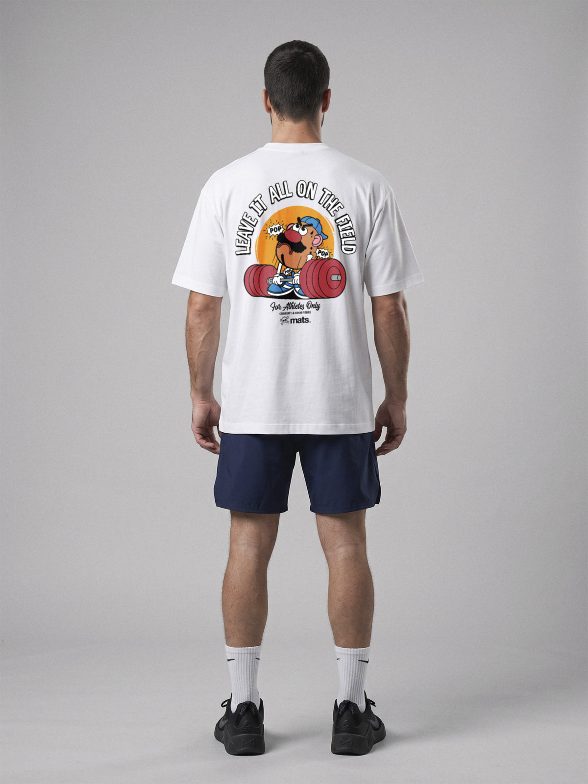 Mr Heavy - Leave It All On The Field - Oversize · Blanco · modelo chico · espalda