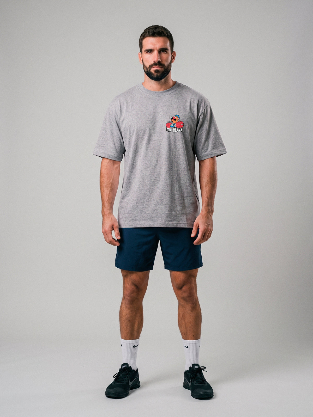 Mr Heavy - Leave It All On The Field - Oversize · Gris · modelo chico · frente
