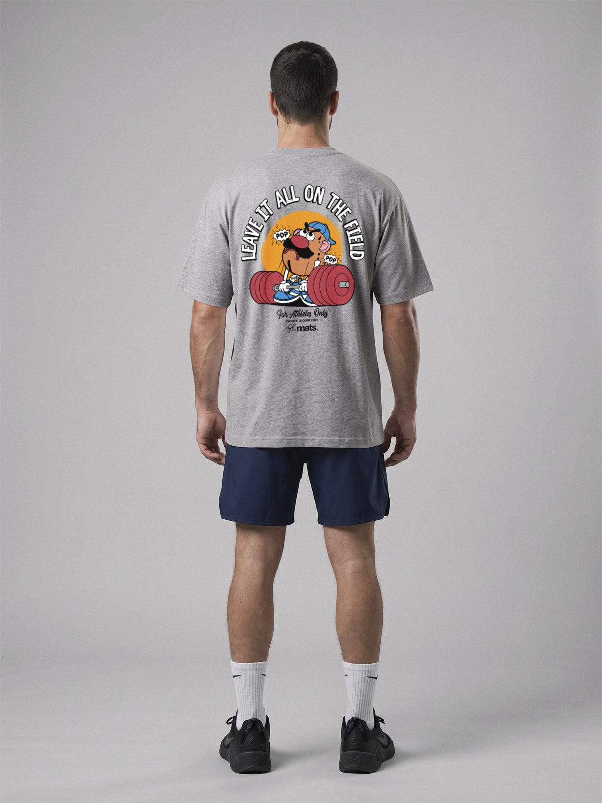 Mr Heavy - Leave It All On The Field - Oversize · Gris · modelo chico · espalda