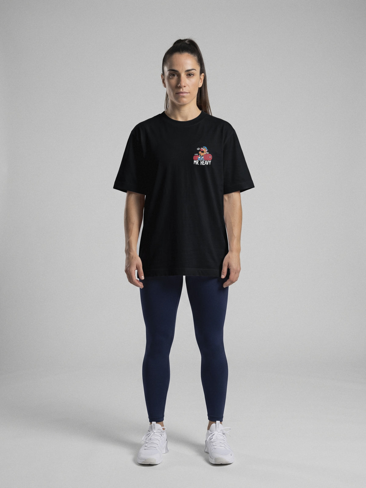Mr Heavy - Leave It All On The Field - Oversize · Negro · modelo chica · frente