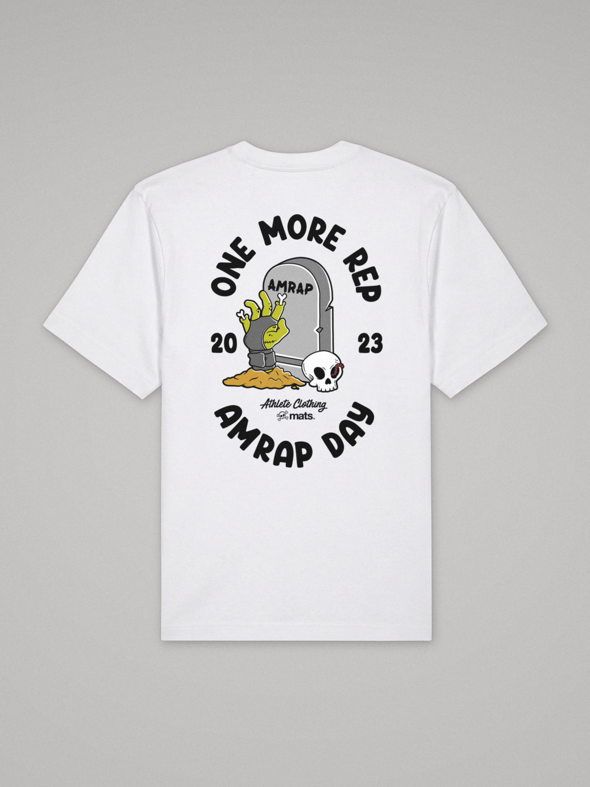 One More Rep - AMRAP Day - Oversize · Blanco · plano · espalda