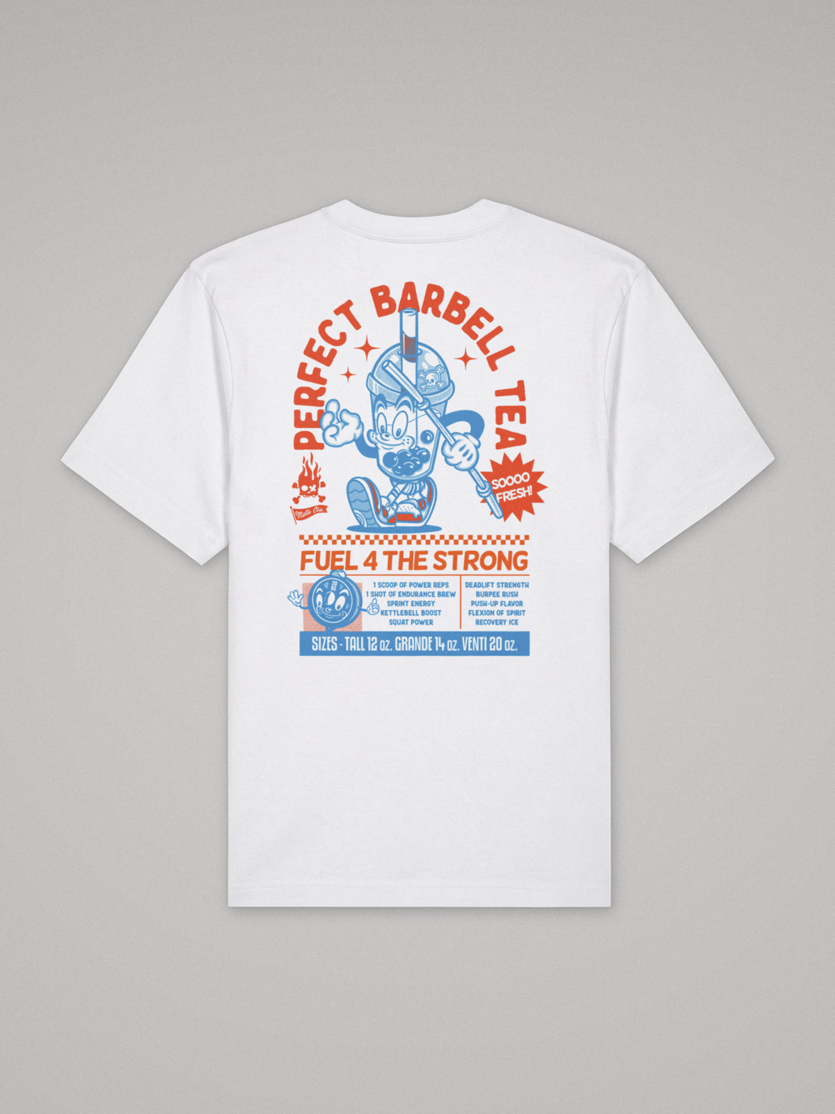 Perfect Barbell Tea - Oversize · Blanco · plano · espalda