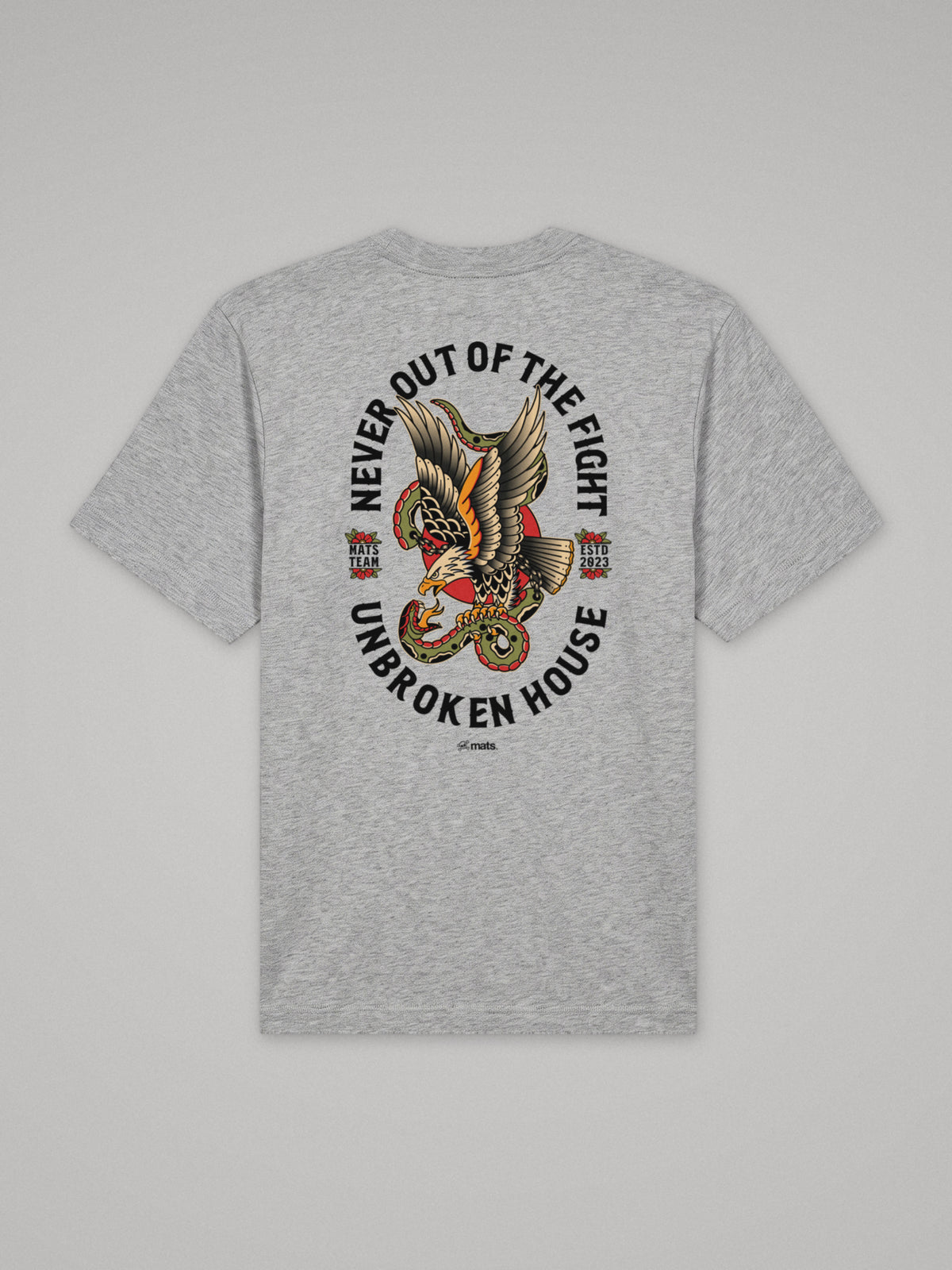 Unbroken House - Never Out Of The Fight - Oversize · Gris · plano · espalda