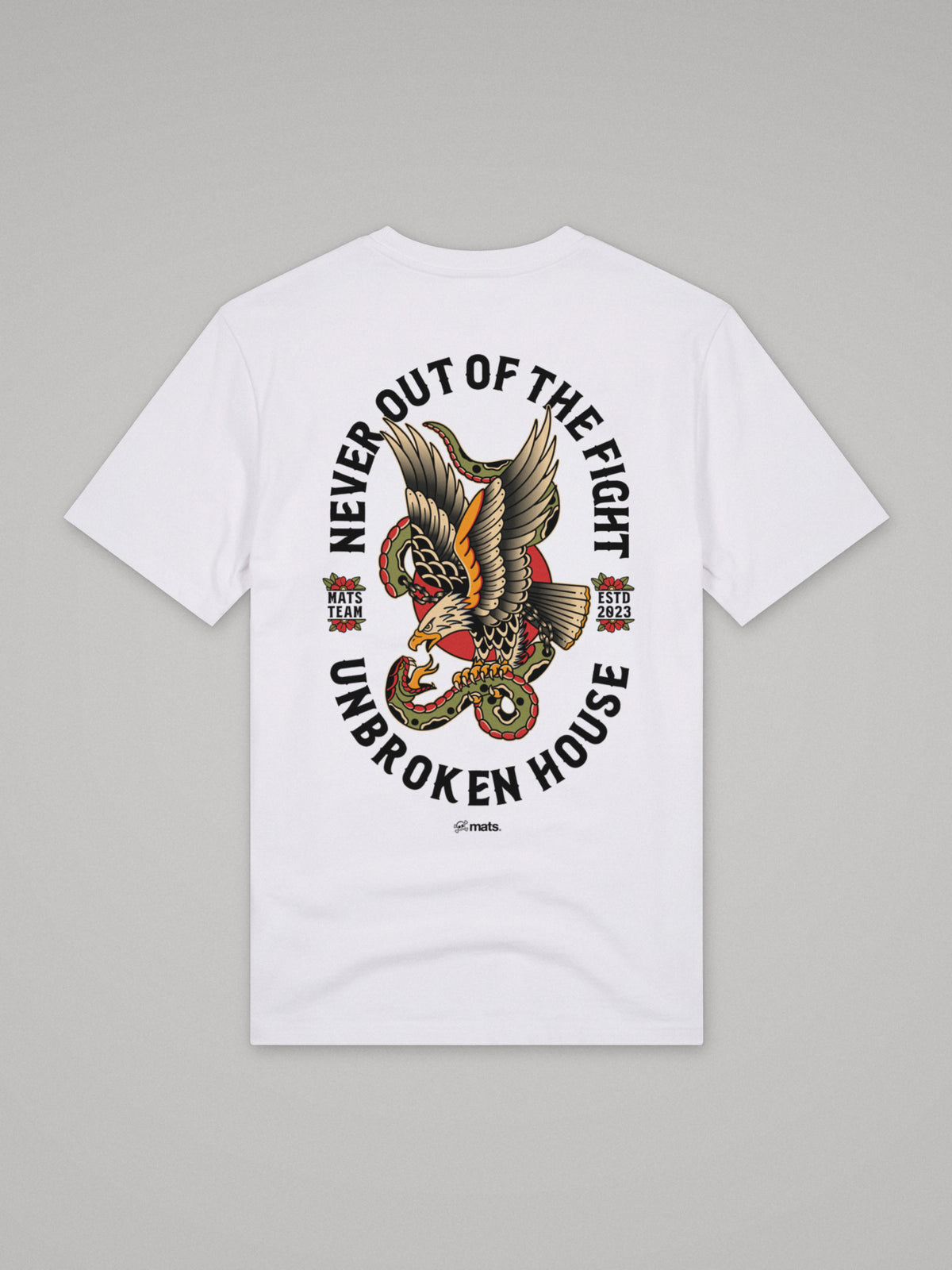 Unbroken House - Never Out Of The Fight - Regular Fit · Blanco · plano · espalda