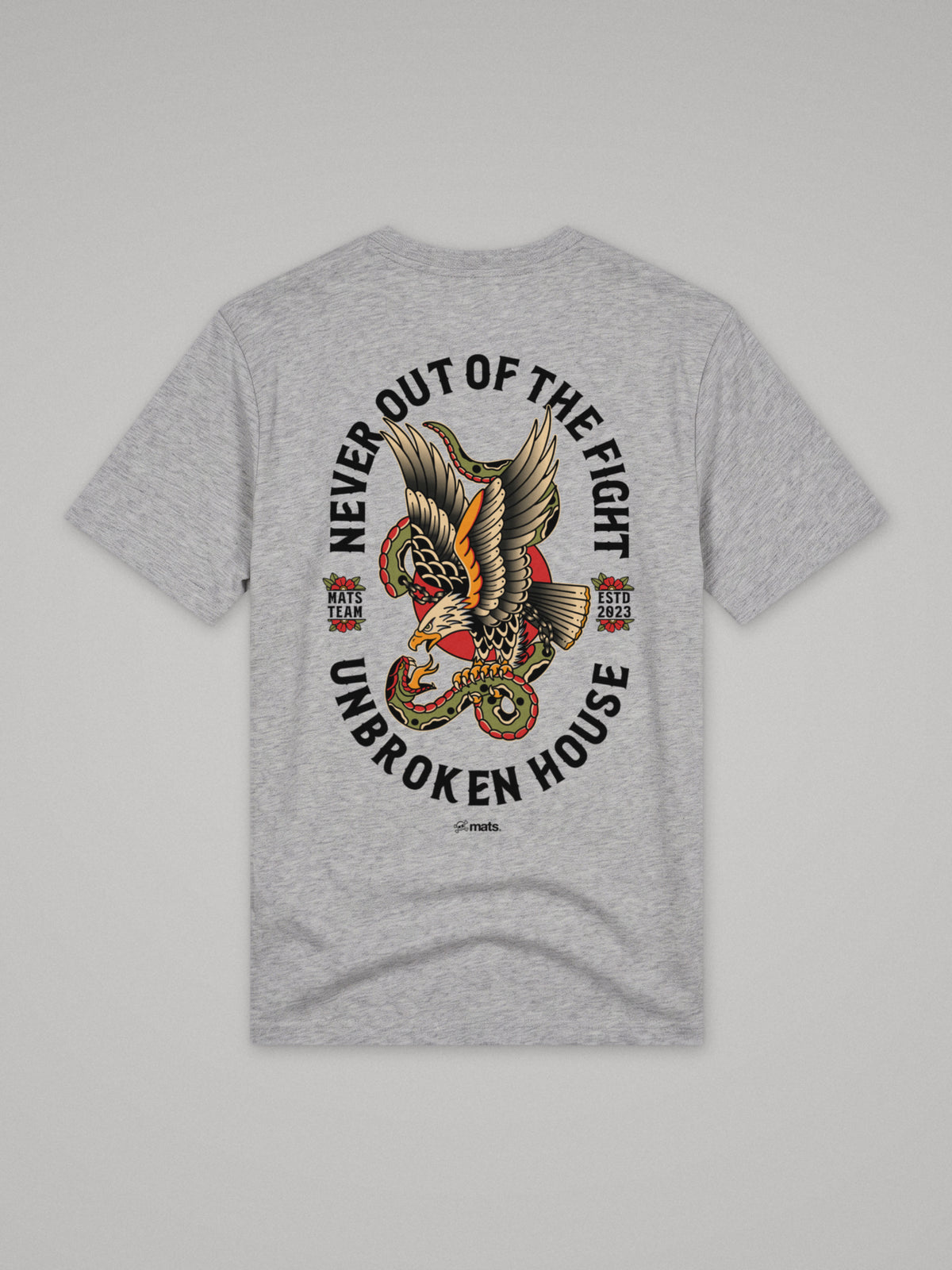 Unbroken House - Never Out Of The Fight - Regular Fit · Gris · plano · espalda