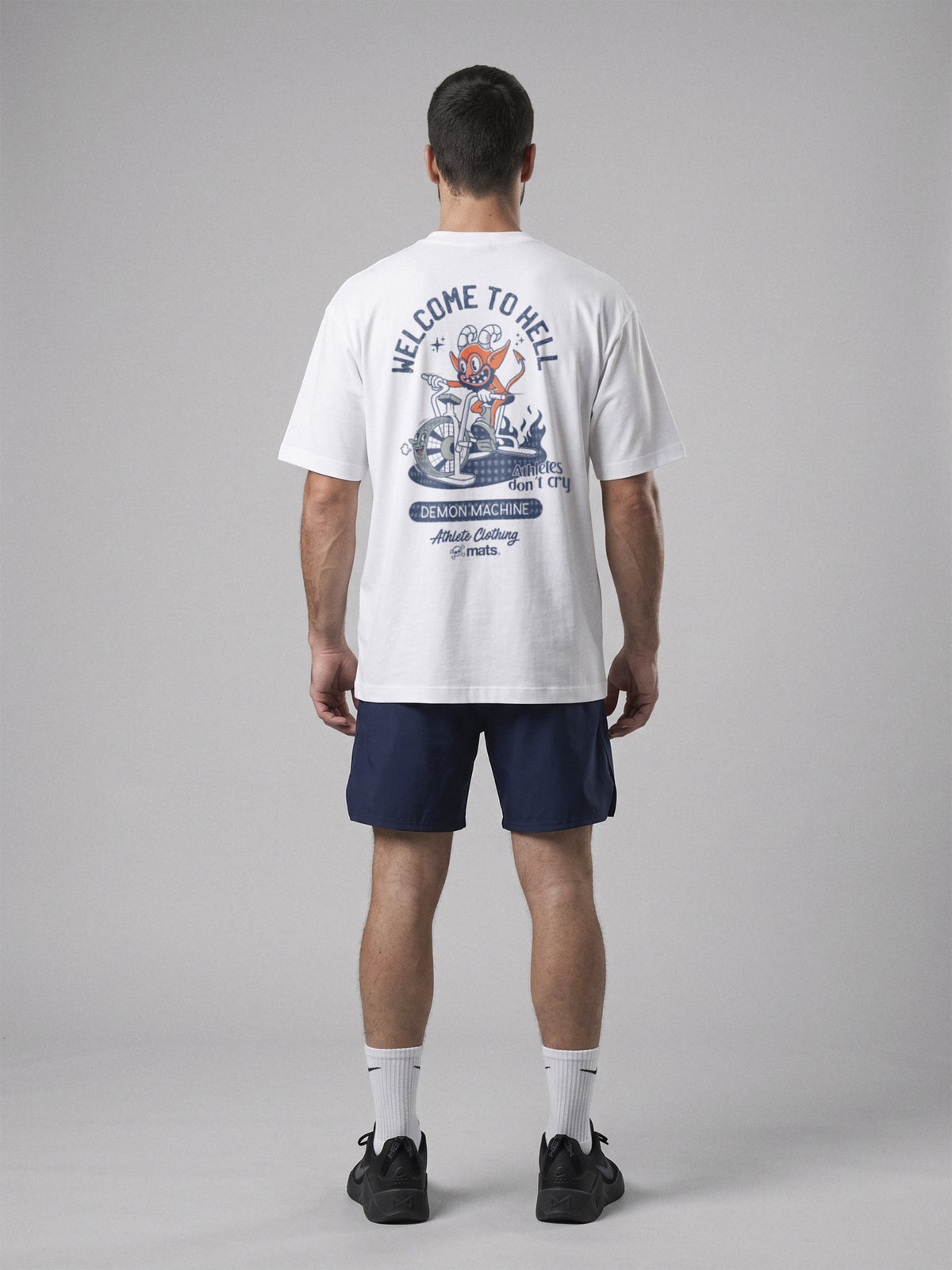 Wellcome To Hell - Oversize · Blanco · modelo chico · espalda